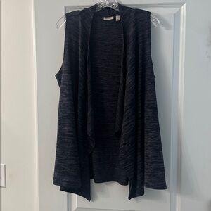 Sleeveless Charcoal Gray/Blackberry Open Vest